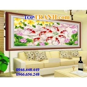 Tranh gắn đá cửu ngư quần hội